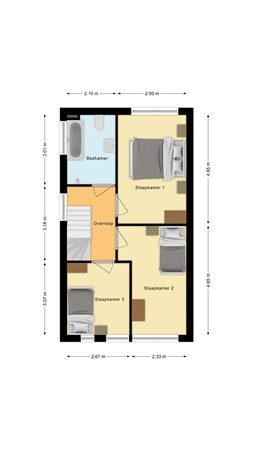 Plattegrond - Bijvank 53, 7681 ZB Vroomshoop - Eerste verdieping.jpg